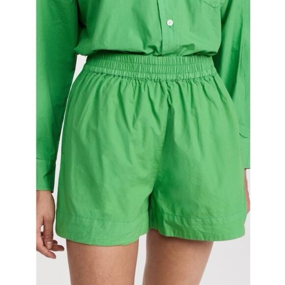 Isalis Vibrant Green High Waist Boxer Style Shorts 100% Cotton Small Gently Used - Picture 1 of 6